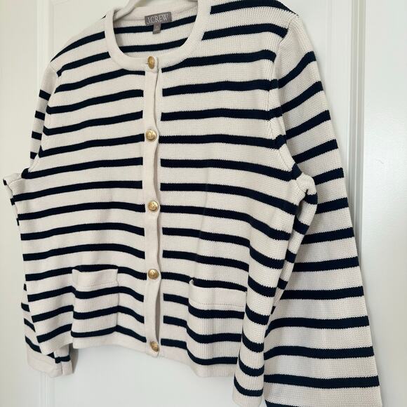 J.Crew Relaxed Emilie Lady Jacket In Stripe 100% Cotton XXL - Picture 5 of 13